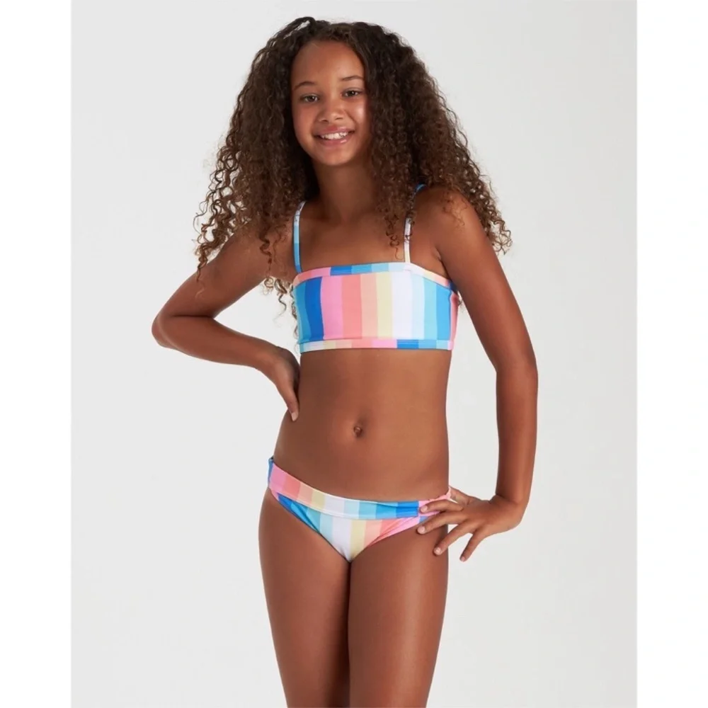 Billabong Girls Colorful Striped Block Bikini Set